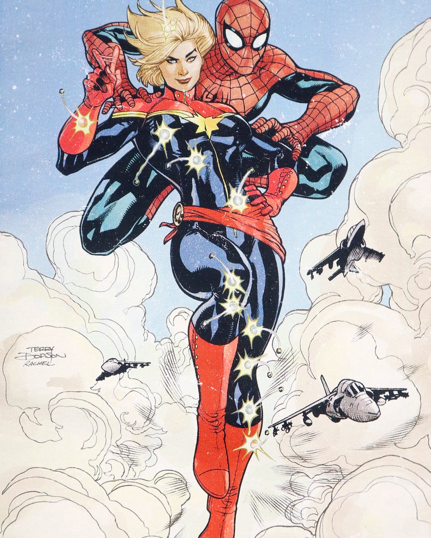 MARVEL COMICS Character / T-SHIRTS CAPTEN MARVEL SPIDERMAN